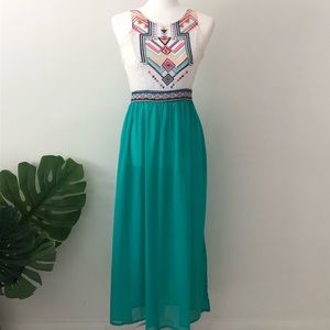 Long Blue Sheer Maxi Dress Size M